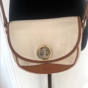 Vintage leather Michael Bianca Cream & Tan Small & Compact Crossbody Bag